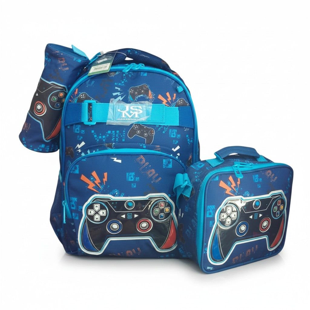 Jasminstar 3pc School Set — Blue Gamer — 16 inch