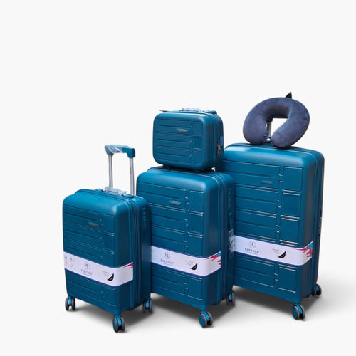 Blue Polypropylene Luggage Set — 4 Pieces