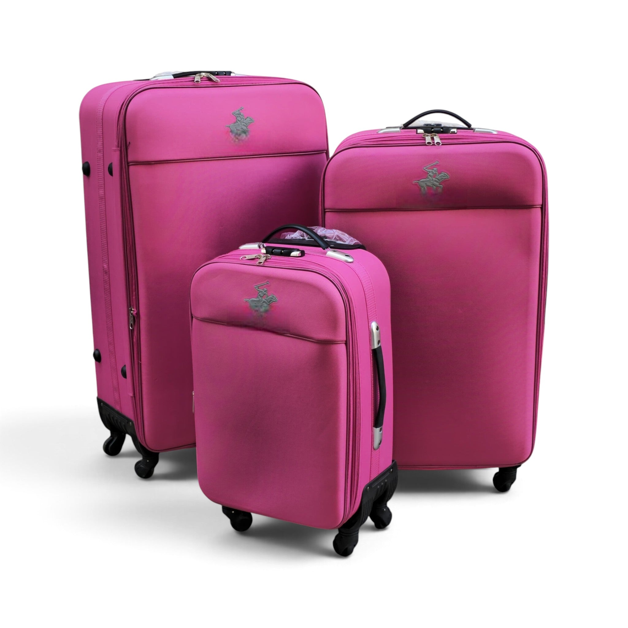 Classic 3-Piece Soft Luggage Set - Fuchsia Pink