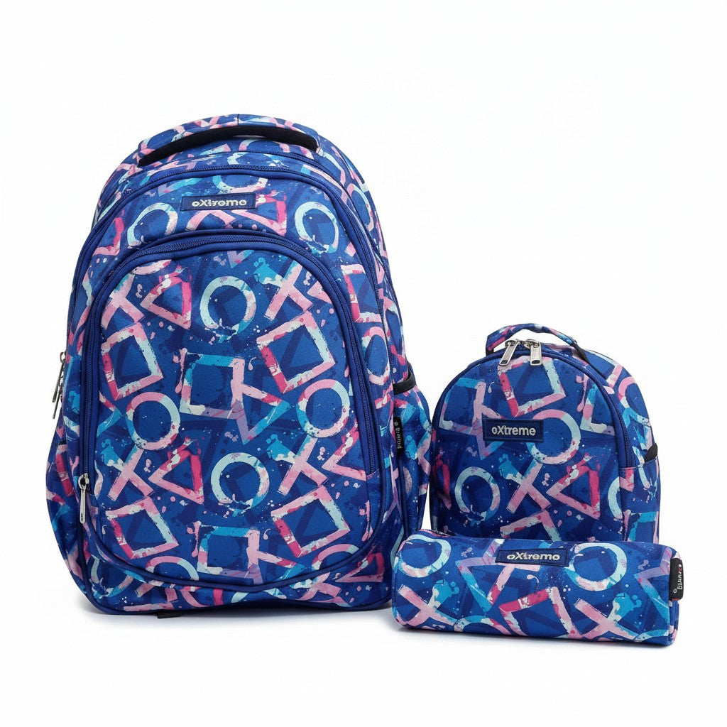 Extreme 3pc School Set — Blue Gamer — 18 inch
