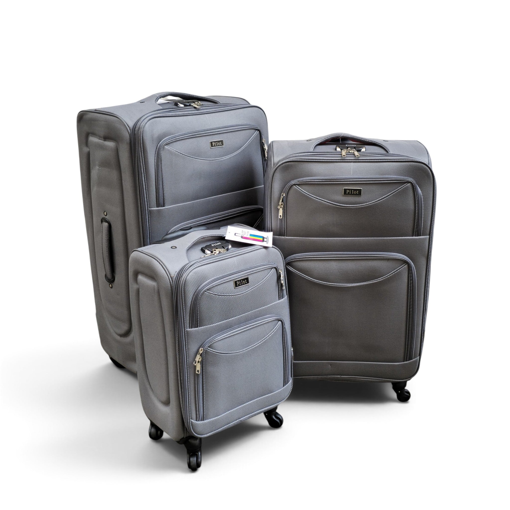 EVA Soft Luggage Set - Grey, 3 Pieces