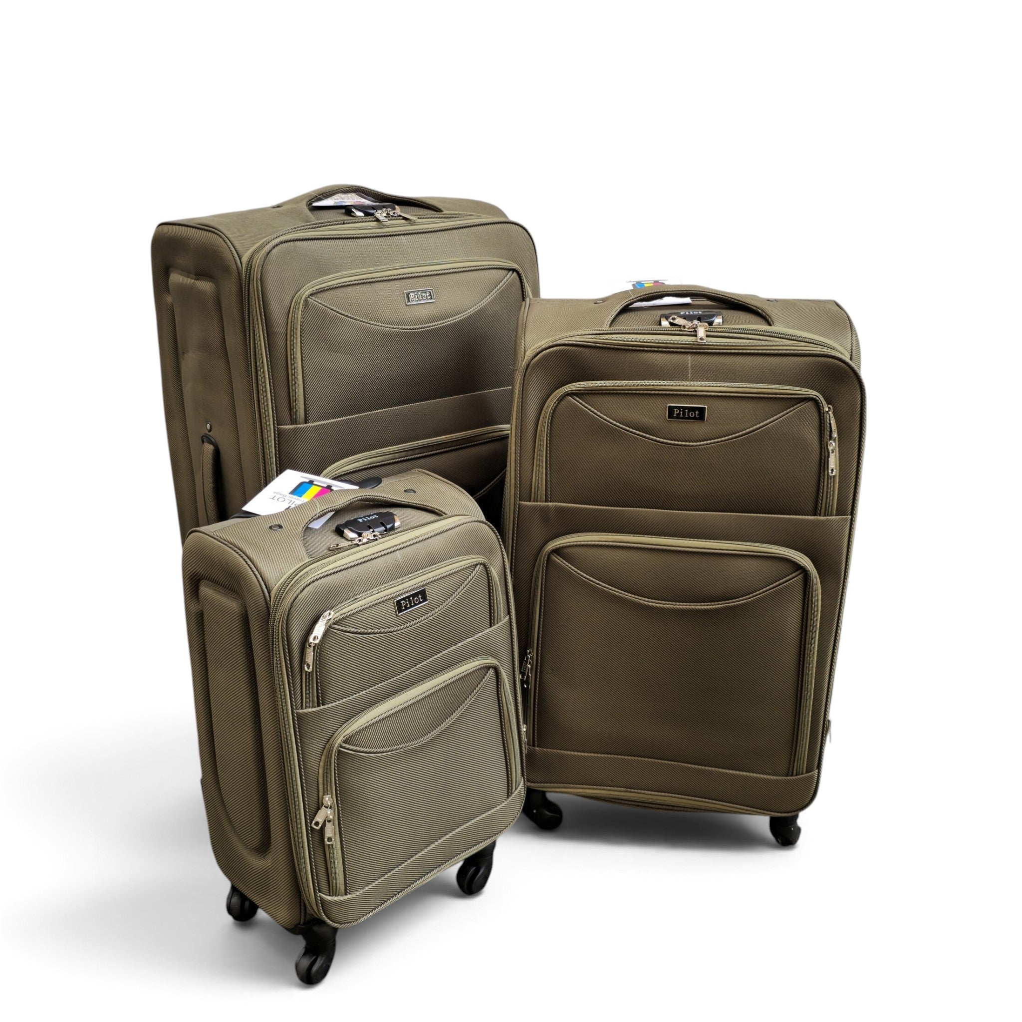 EVA Soft Luggage Set - Olive Green, 3 Pieces