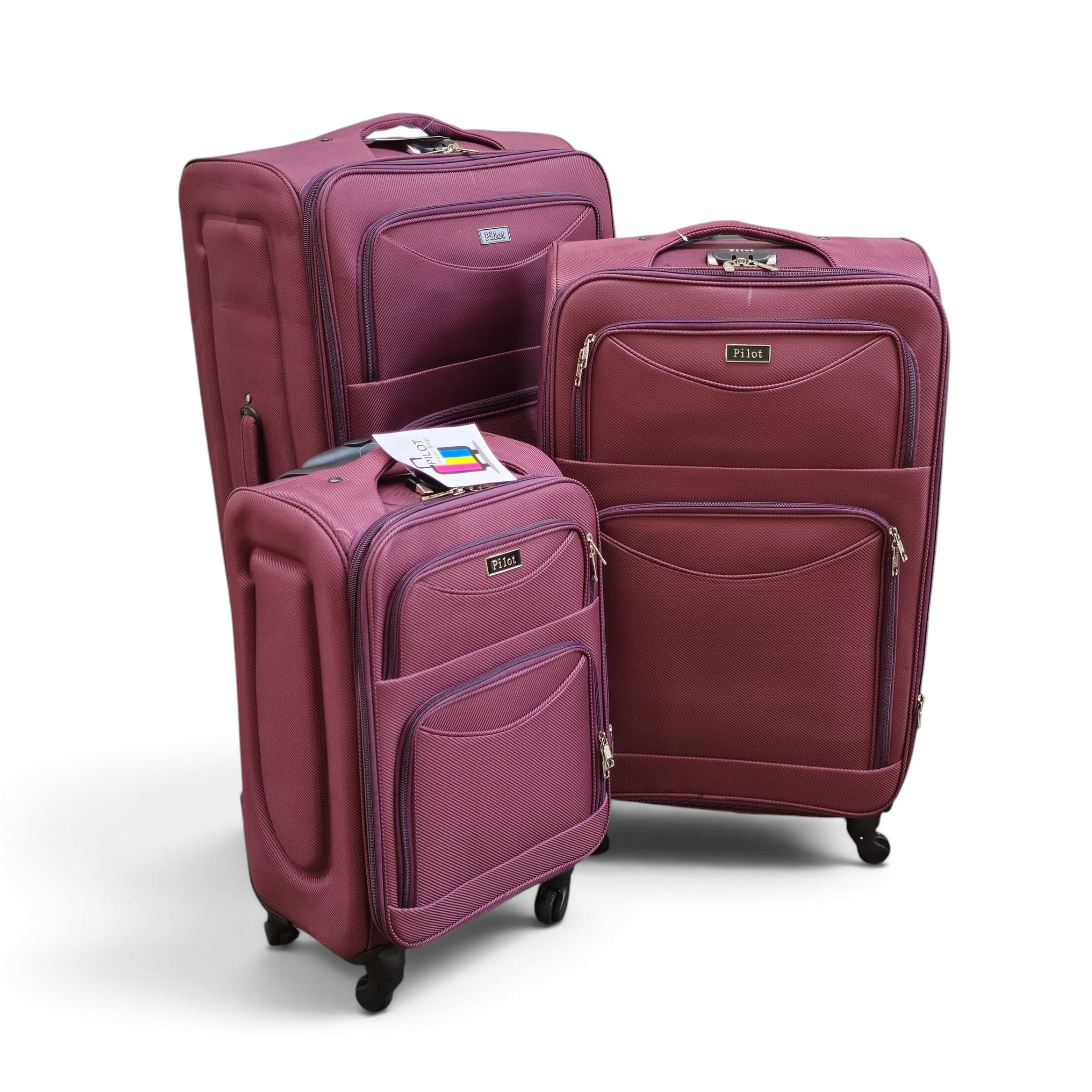 EVA Soft Luggage Set - Plum, 3 Pieces