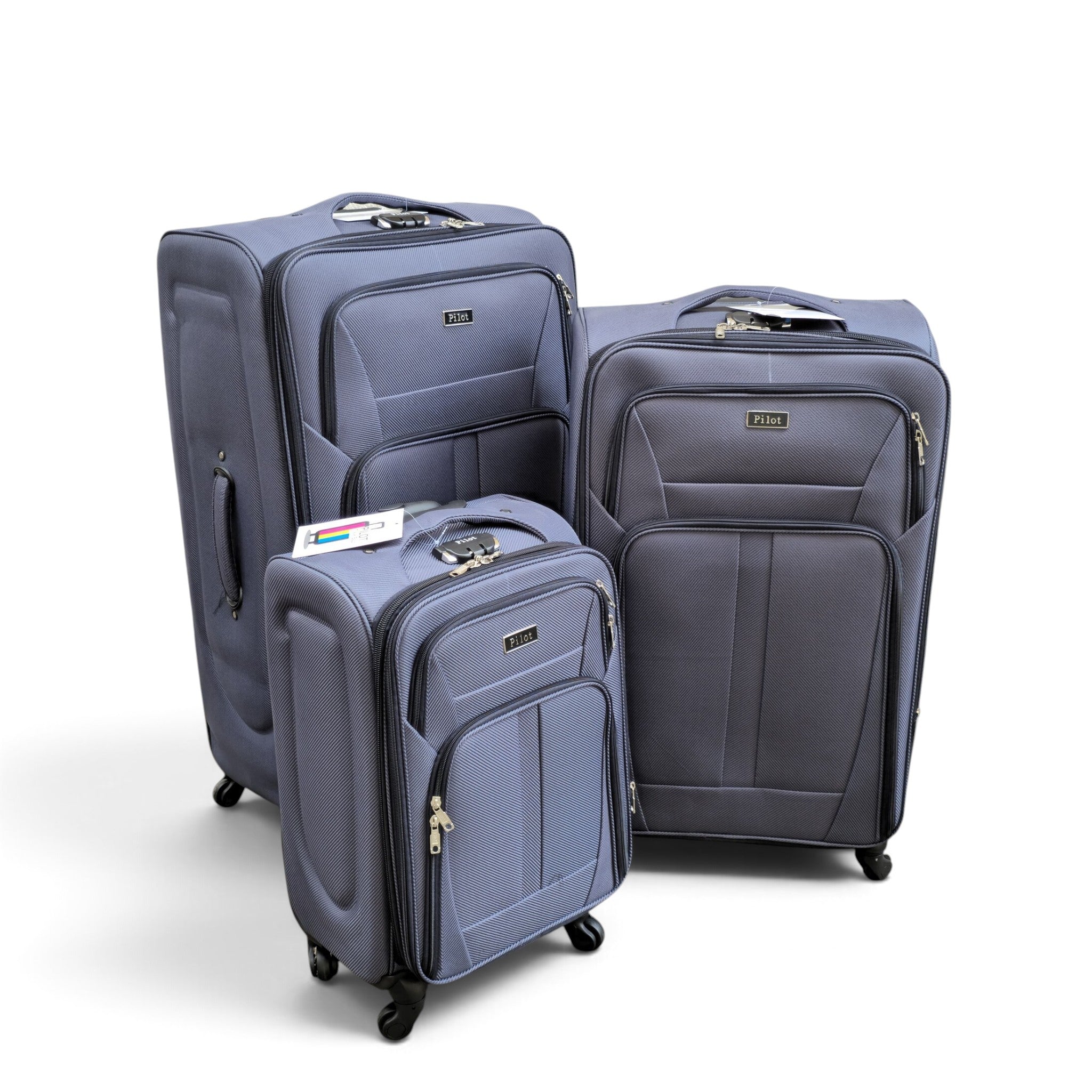 EVA Soft Luggage Set - Steel Blue, 3 Pieces