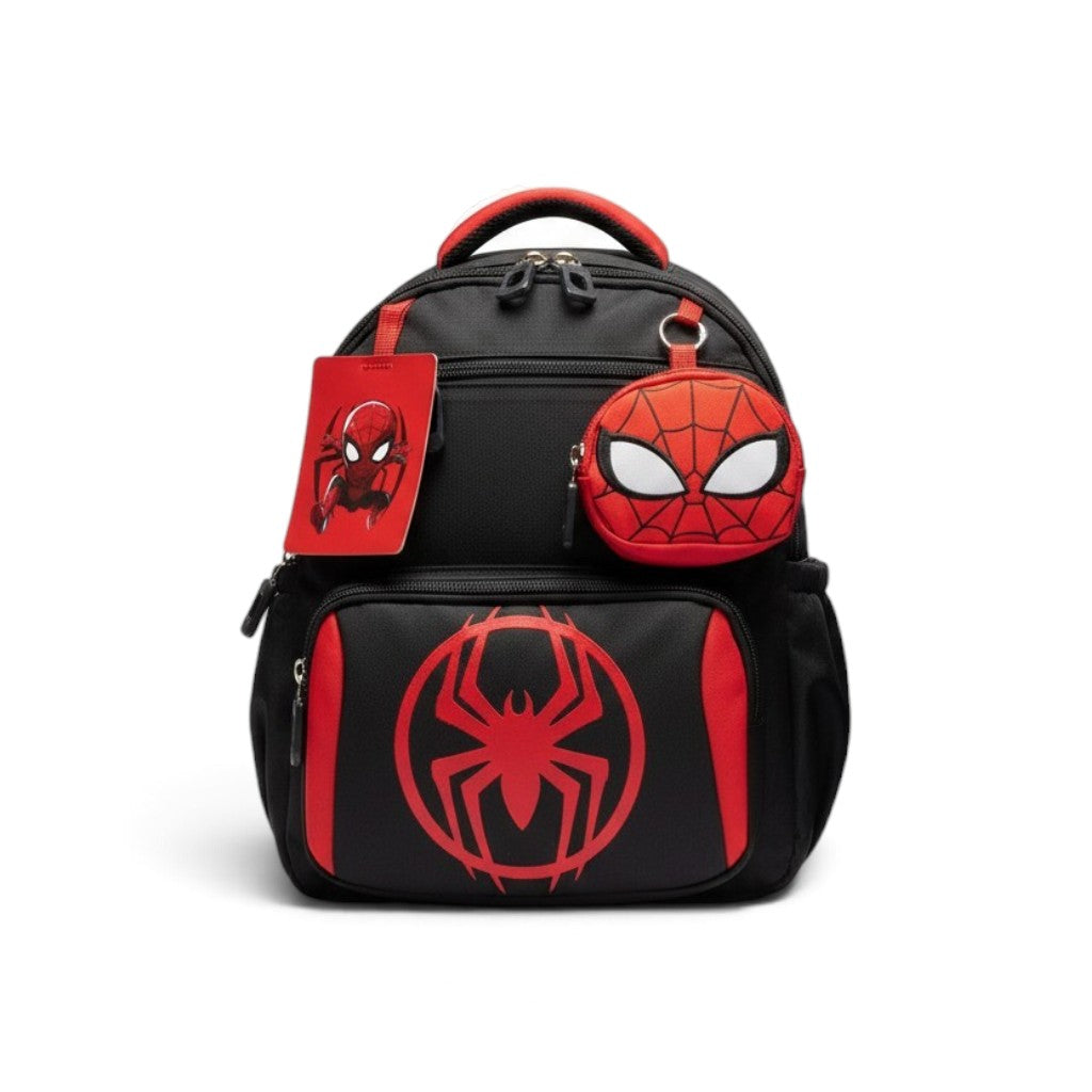 Kids Flat Backpack with Pocket — Black