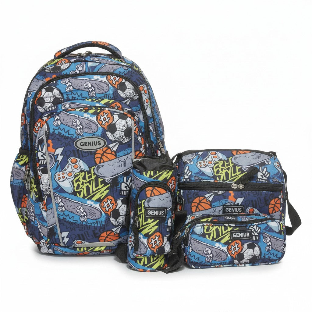 Genius Teen 4pc School Set — Freestyle Graffiti — 16 inch