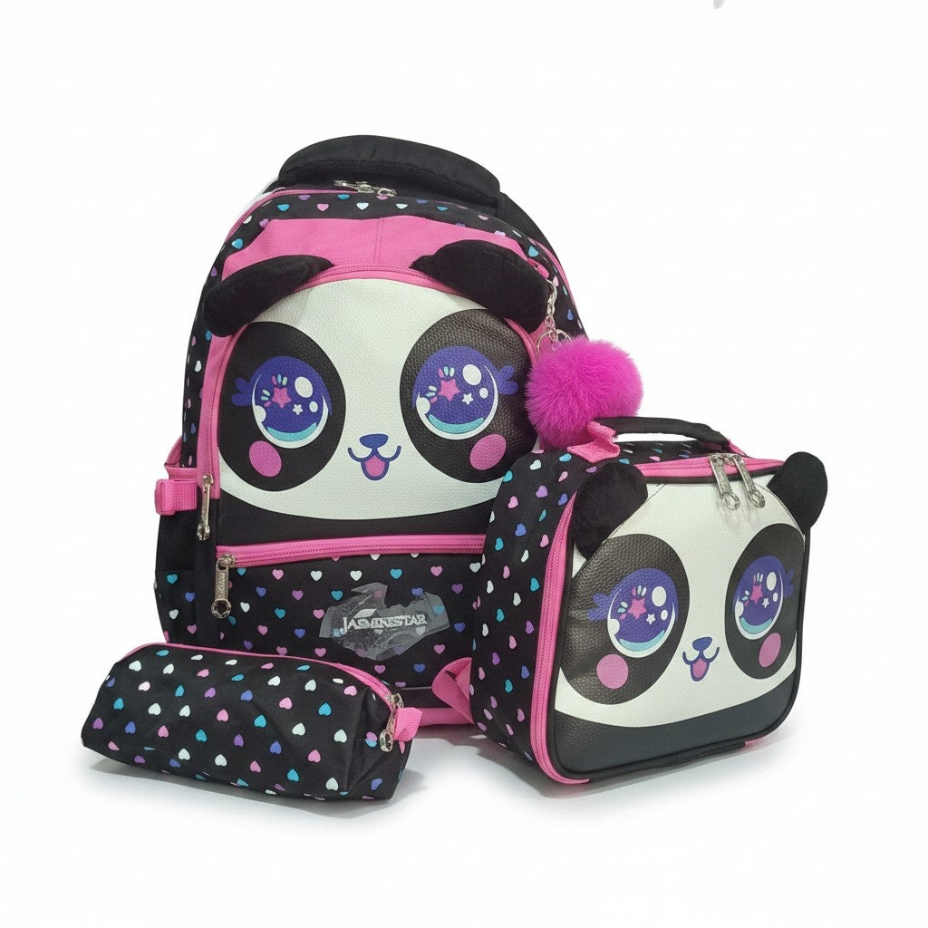 Jasminstar 3pc School Set — Panda Pink — 16 inch