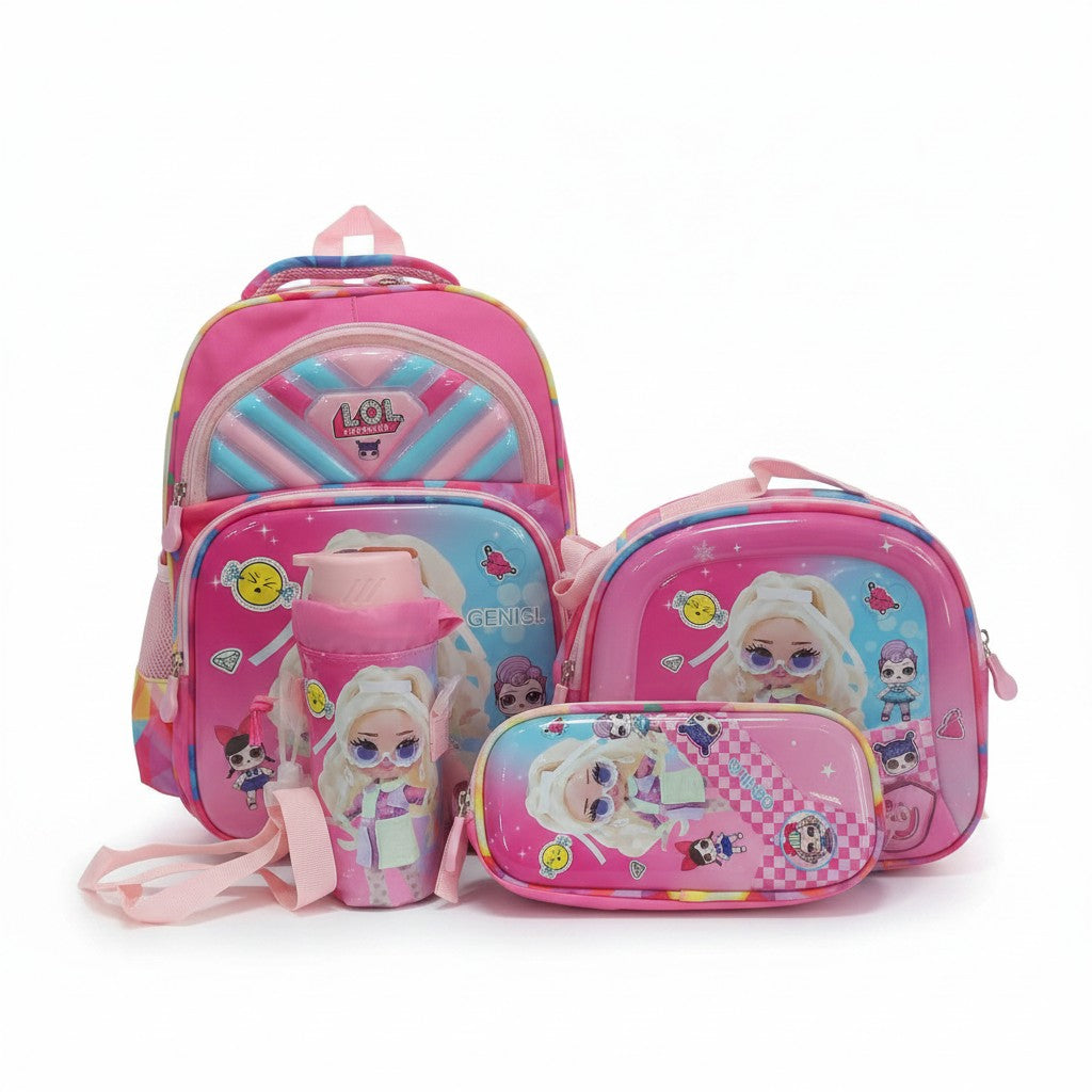 Genius Kids 4pc School Set — Doll Pink — 12 inch
