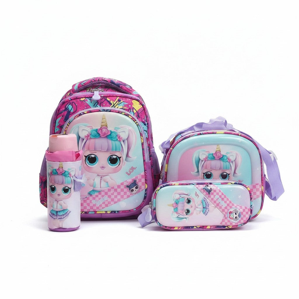 Genius Kids 4pc School Set — Doll Unicorn — 12 inch