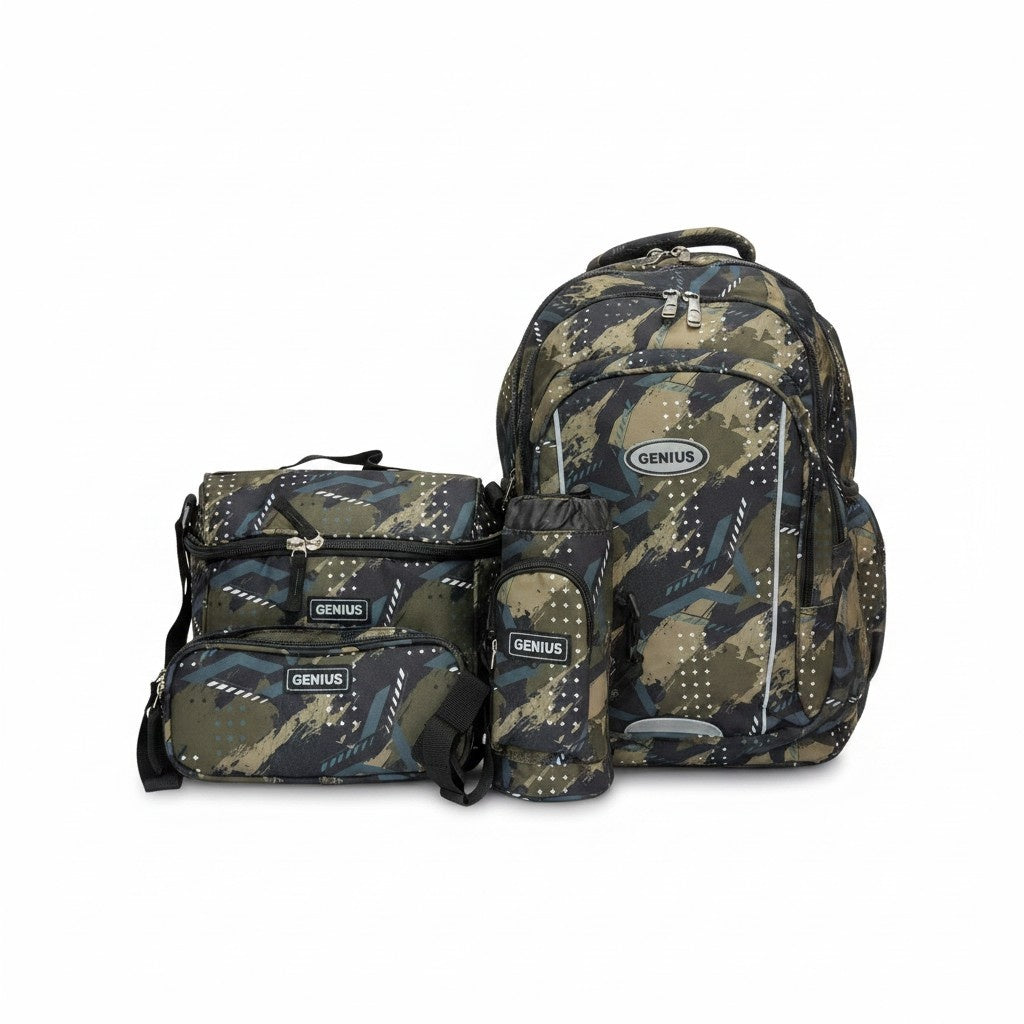 Genius Teen 4pc School Set — Army Camo — 16 inch