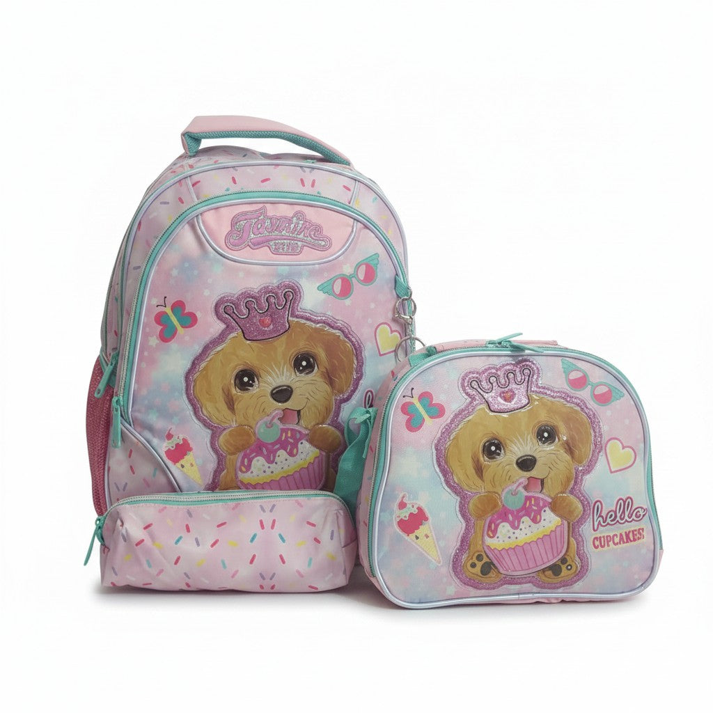 Jasminstar 3pc School Set — Puppy Cupcake — 16 inch