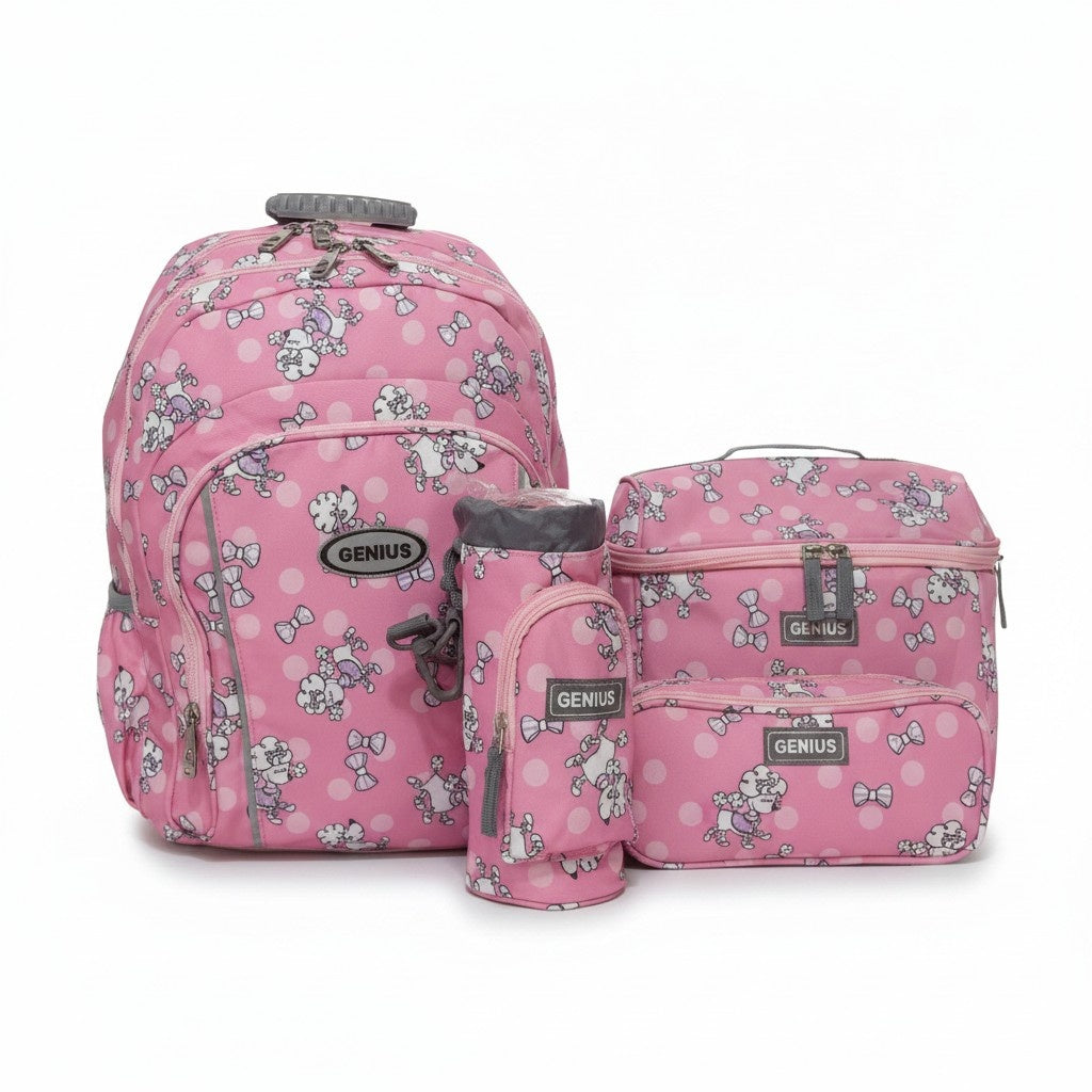 Genius Teen 4pc School Set — Pink Poodle — 16 inch
