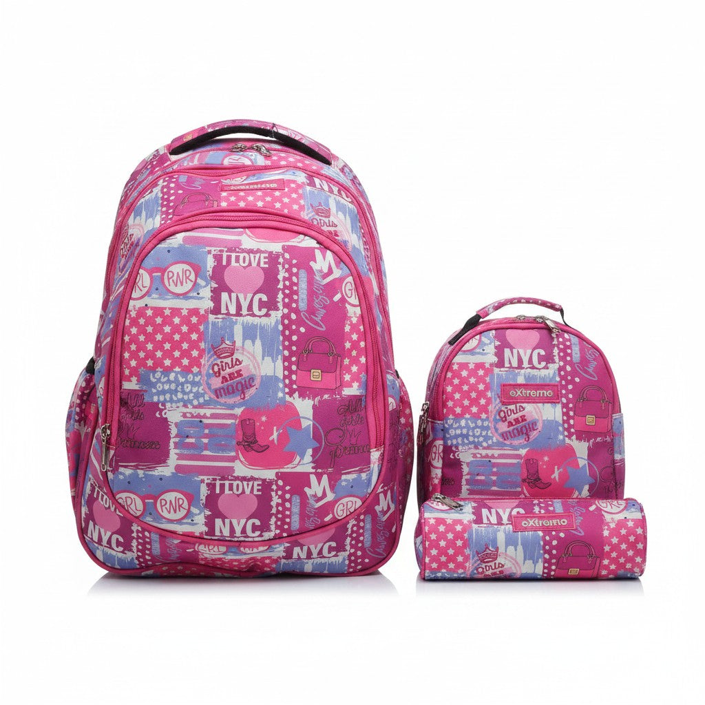 Extreme 3pc School Set — Pink Graffiti — 18 inch